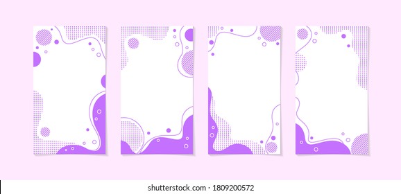 Set of story Templates.Vector Layout. Design Backgrounds for Social Media Stories. Set of  Mockup for Social Media Stories. with abstract and memphis design