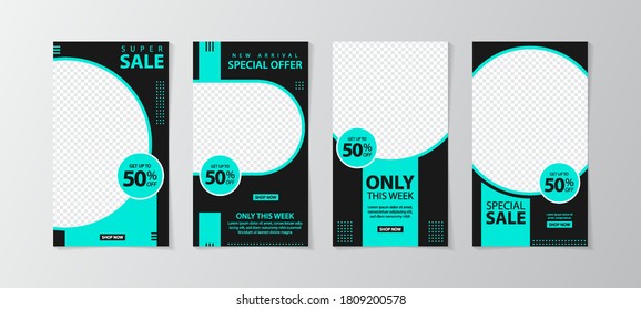 Set of story Templates.Vector Layout. Design Backgrounds for Social Media Stories. Set of  Mockup for Social Media Stories. with purple colour and circle design