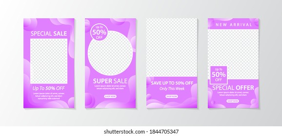 Set of story Templates.Vector Layout. Design Backgrounds for Social Media Stories. Set of Mockup for Social Media Stories
