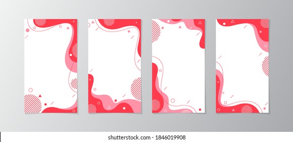 Set of story Templates.Vector Layout. Design Backgrounds for Social Media Stories. Set of Background Product for Social Media Stories. with abstract and memphis design