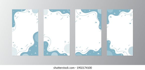 Set of story Templates.Vector Layout. Design Backgrounds for Social Media Stories. Set of Background Product for Social Media Stories. with abstract and memphis design