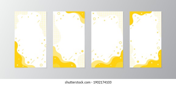 Set of story Templates.Vector Layout. Design Backgrounds for Social Media Stories. Set of Background Product for Social Media Stories. with abstract and memphis design