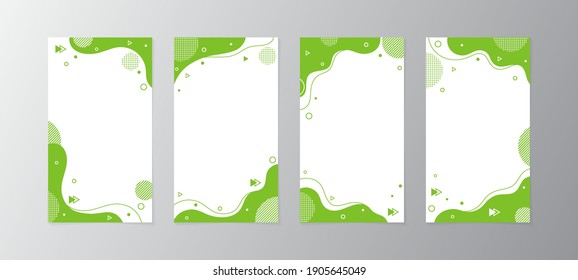 Set of story Templates.Vector Layout. Design Backgrounds for Social Media Stories. Set of Background Product for Social Media Stories. with abstract and memphis design