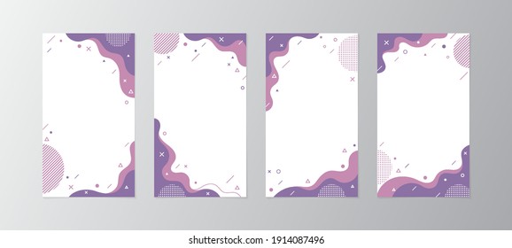 Set of story Templates.Vector Layout. Design Backgrounds for Social Media Stories. Set of Background Product for Social Media Stories. with abstract and memphis design