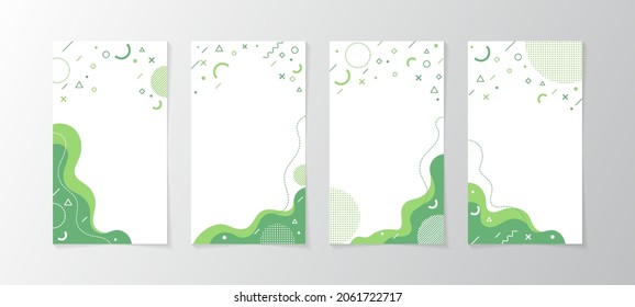 Set of story Templates.Vector Layout. Design Backgrounds for Social Media Stories. Set of Mockup for Social Media Stories. with abstract and memphis design