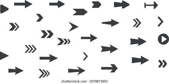 Un conjunto de flechas grises rectas para infografías y banners