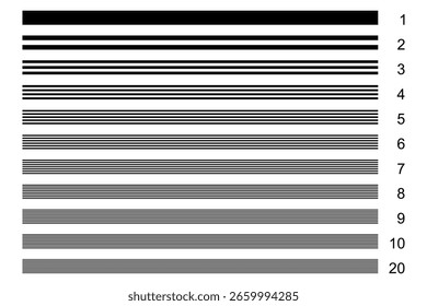 Set of straight lines with stripes. Flat vector design.