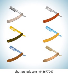Set of the straight razor blades