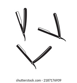 set of straight razors. icons vector illustration