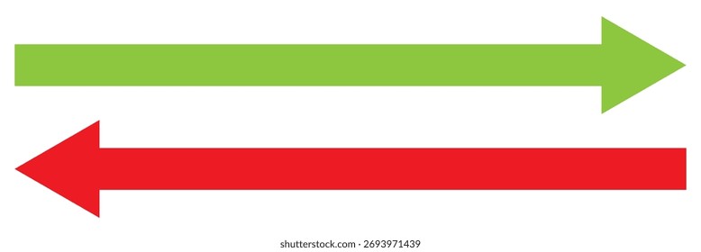 Satz gerader roter, langer, gestrichelter Pfeilvektorsymbole
