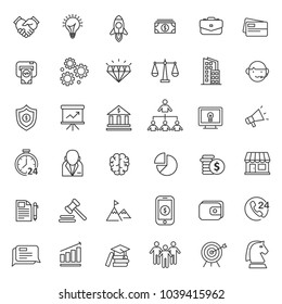 set of strat up icon with thin and simple line style use for web asset and pictogram element, editable stroke