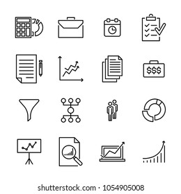 Set of strategy thin line icons. High quality pictograms of business. Modern outline style icons collection. 