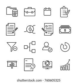Set of strategy thin line icons. High quality pictograms of business. Modern outline style icons collection. 