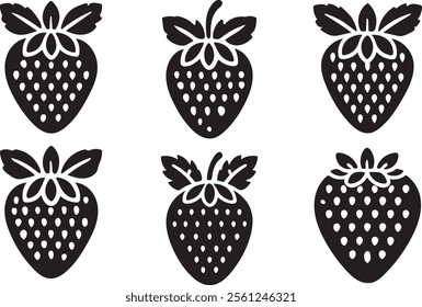 set of strawberries vector illustration on white background eps 10