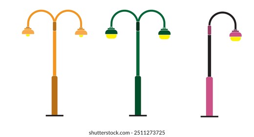 set street lamp vector illustration