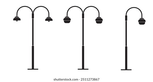 set street lamp vector illustration