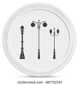 Set street lamppost icon.