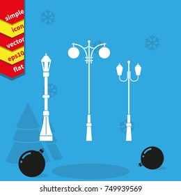 Set street lamppost icon.