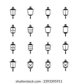 set of street lamps icon