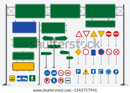 set of street sign eps 10 vector