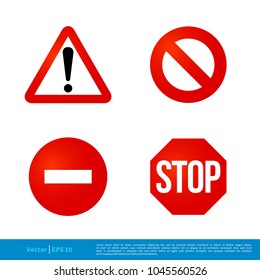 Set Street Sign Icon Vector Logo Template