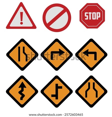 Set of street sign road mark traffic sign vector illustration