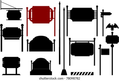 Set of street signs