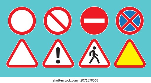 Set of street signs. easy to modify Vector illustration. Icon.