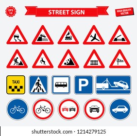 set of street signs. eps vector