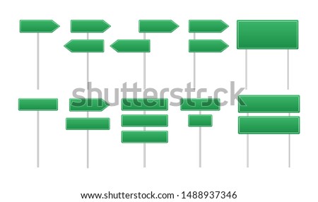 Set of street signs. Vector illustration.