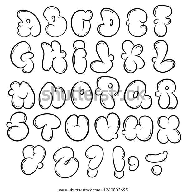 Set Street Type Calligraphy Design Alphabet Stock Vector Royalty Free