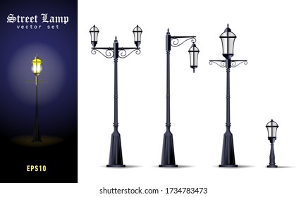 Set Cartoon Street Light Vector Illustration Stock Vector (Royalty Free ...