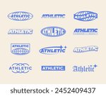 Set streetwear logo Athletic ideas for a clothing brand. Design vector typography for t-shirt streetwear clothing.