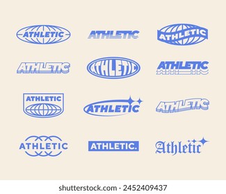 Set streetwear logo Athletic ideas for a clothing brand. Design vector typography for t-shirt streetwear clothing.