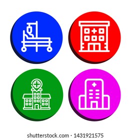 Set of stretcher icons such as Hospital bed, Hospital , stretcher