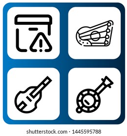 Set of string icons such as Important delivery, Kankles, Double bass, Banjo , string