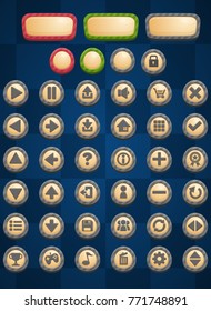 A set of stripe buttons for creating casual video games