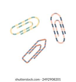 Satz von Büroklammern Vektorgrafik isoliert.
