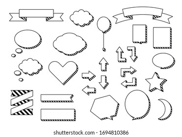 Set of stripe pattern frame and arrow