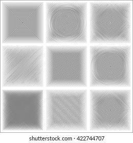 Set of striped abstract forms