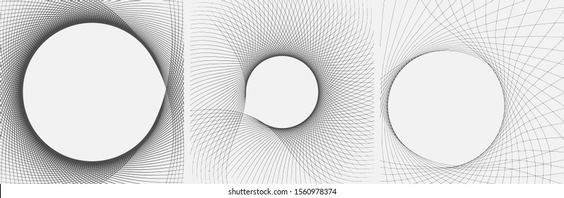 Satz abstrakter Streifen. Dynamisch gekrümmte Linien. Wavy Vektormuster.