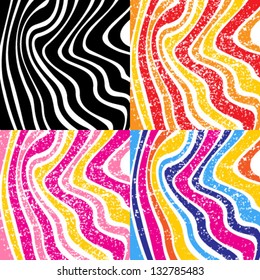 Set of striped backgrounds, vector illustration