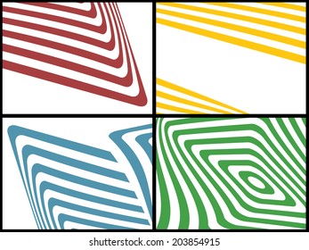 Set of the striped colourful  backgrounds.