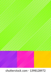 Set of striped diagonal lines pattern colorful bright color background and texture. Vector illustration