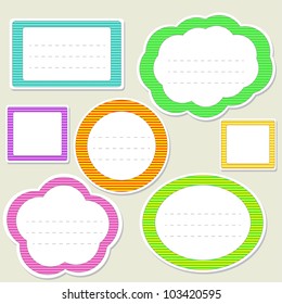 Set of striped frames for scrapbook