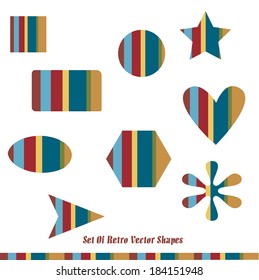 set of striped retro labels