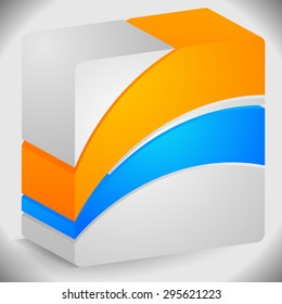 Set of striped rounded squares in different colors. Squares with curved lines, colorful vector illustration. Generic icon, logotype. Easy to edit.