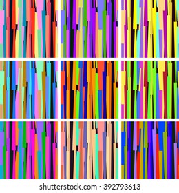Set of striped seamless backgrounds in retro style. abstract background for textile design, surface textures, pattern fills or wrapping paper.