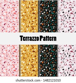 set of striped seamless terrazzo patterns