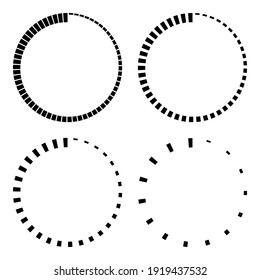 Set stripes around the circle logo countdown, vector circular icon with stripes around the perimeter, time sign